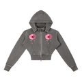 Vintage Washed Cropped Fleece Hoodie