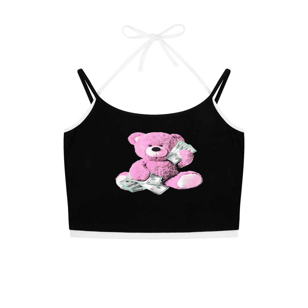 Contrast Binding Halter Tank Top