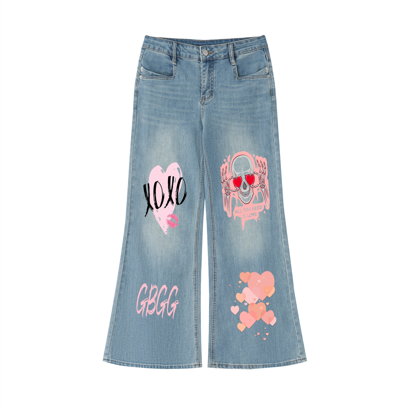 Women's Vintage Wash Flared Leg Jeans